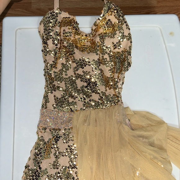 kelle Other - Gold draped skirt dance costume lyrical